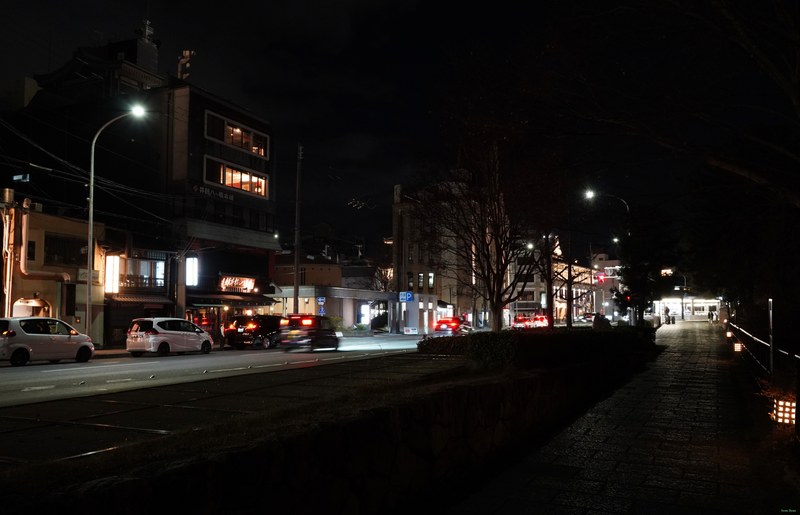 Kyoto - Kamo River By Night Between Bridges - SA701685.ok.editted